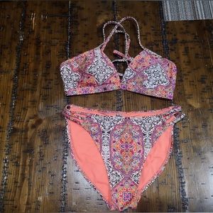 Indigo Rein Burning Man Multicolor Bikini Swimsuit Sz M